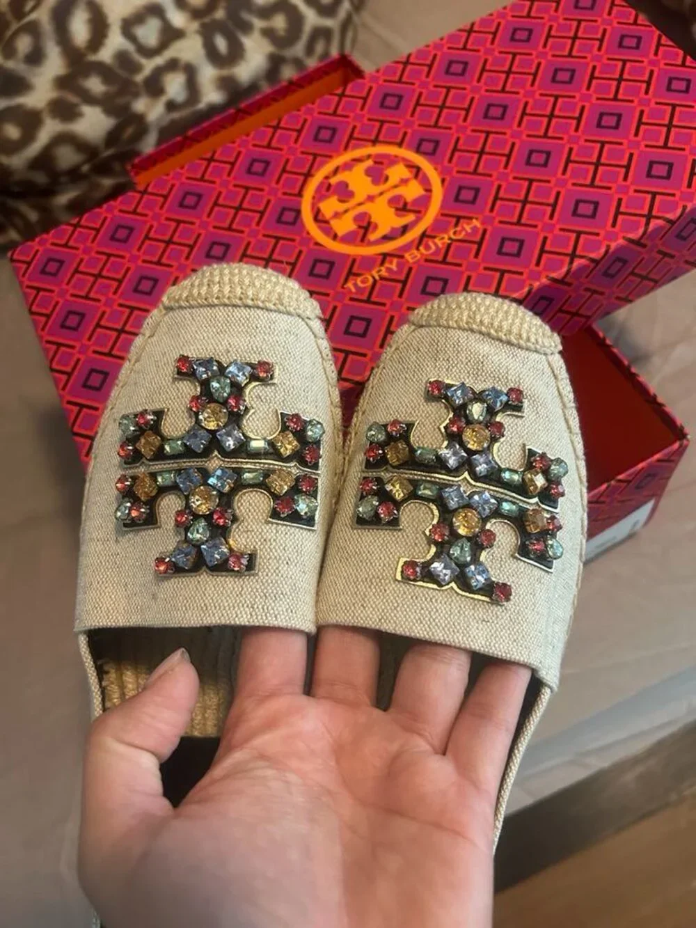 Tory Burch Crystal Espadrille Shoes 6.5